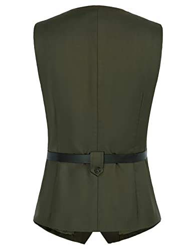 Kancy Kole Women Slim Fit Formal Blazers Waistvest Vest For Office Work With Pockets(Xl, Army Green) #TOP2