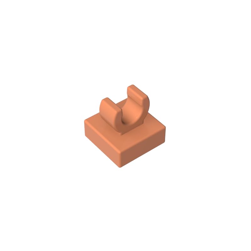 Gobricks 15712 Hinge Plate Tile Special 1x1 with Clip with Rounded Edges 50 Pieces GDS-818 Compatible with Lego Building Blocks Color:Nougat