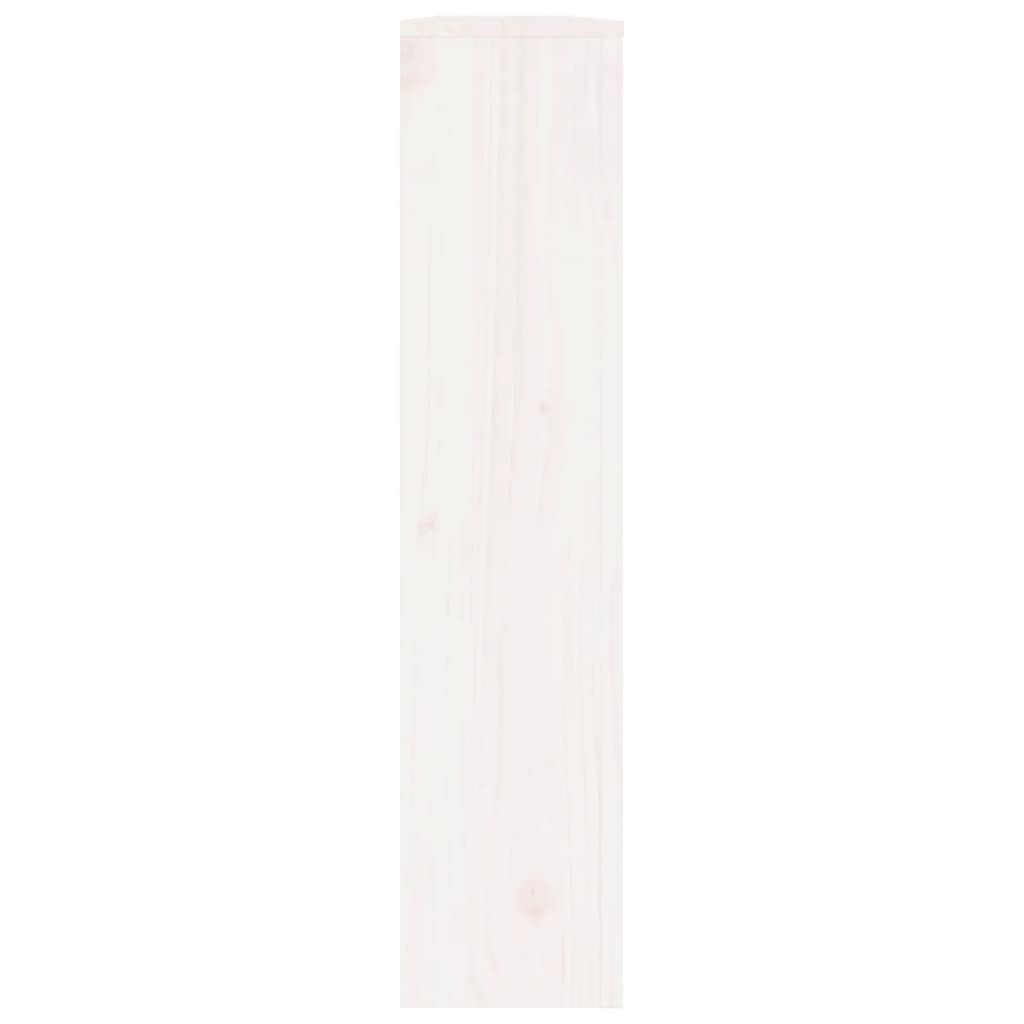 Osłona grzejnika biała z litego drewna sosnowego, 153 x 19 x 84 cm, z nowoczesnym wzornictwem lameli, praktyczna półka, energooszczędna i uniwersalna do salonu lub łazienki