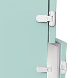 Qinzcp 2 Pack Updated Baby Safety Proof Fridge Latch Lock to Keep Door Closed,Child Proof Refrigerator/Fridge/Freezer Door Lock for Toddlers and Kids,no Tools Need or Drill(White)