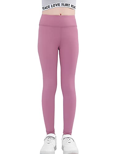 Legging Sport Fille Haute Taille Extensible Collant Pantalon Long Rose Foncé 110 Cover