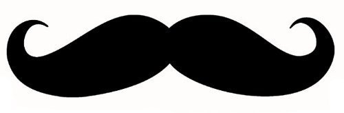 Whimsical Practicality Edible Cake Topper - Mustache, 1/4 Sheet, Black, 1 Count, 1 Piece