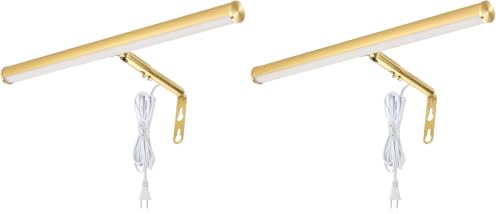 Image of LED Picture Lights for Paintings Plug in, Adjustable Art Light Gallery Wall Light for Display Art Work, 16inch 6W 3000K Warm White, Gold Finish CRI80+ (Pack of 2)