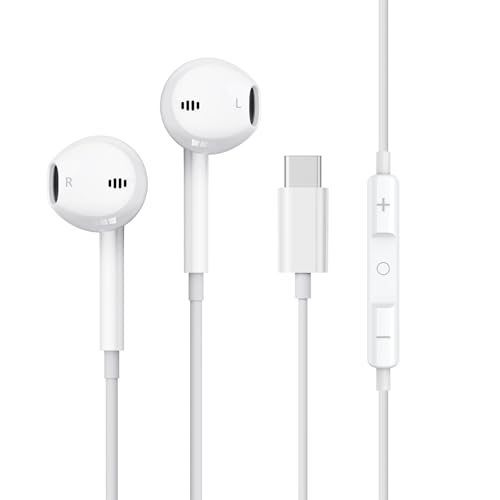 BLXSounds USB C Headphones for iPhone 17 Pro Max 17 Air 16 15 14, Headphones for School [ Clear...
