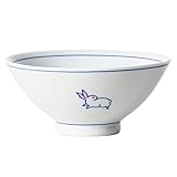 ラーメンどんぶり 耐熱ボウル お椀 サラダボウル ラーメン鉢 小鉢 ラーメン丼 食器 茶碗 食洗機対応 電子レンジ対応 オシャレ うどん鉢 おしゃれ 北欧 オシャレ 汁椀 大きめ スープボウル 家庭用 飲食店 業務用 (ホワイト ウサギ,280ml)