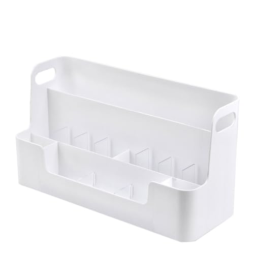 卓上収納 ケース オーガナイザー ワイド 並行輸入品 (ホワイト)