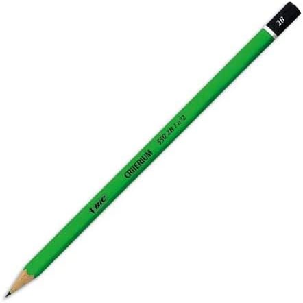 BIC 13133 Critérium Crayon Graphite 550 2B Bois Hexagonal Tête Trempée Baguée Ex