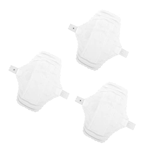 Hemobllo 3 piezas Compresas Reutilizables de Algodón Puro Absorbentes y Transpirables Toallas Sanitarias Ecológicas para Mujer Lavables y Cómodas Diseño con Encaje para Uso Diario y Viajes