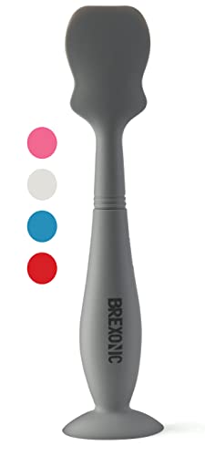 Grey Brexonic Baby Brush Diaper Cream Applicator for Diaper Rashes, Soft Flexible Silicone Bum Brush Newborn and Baby Essentials, Gift Idea for Baby Shower and New Mom