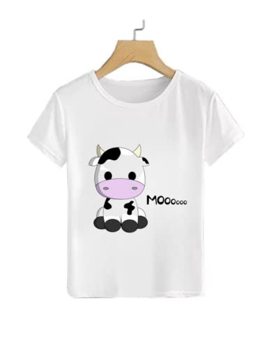 Image of Shree Chitransh Creation Cow Printed Tshirt Round Neck Style