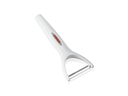 Leifheit Éplucheur étrier ComfortLine, Éplucheur universel en plastique et acier très robuste, Économe légumes et fruits maniable et facile à ranger