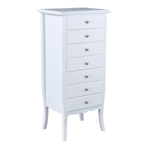 Vicentini arreda CASSETTIERA SETTIMINO' IN LEGNO SHABBY CHIC BIANCO