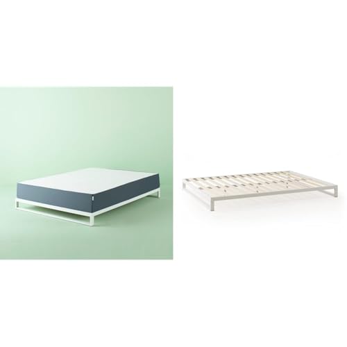 ZINUS�y�Z�b�g�����zZINUS Nurest �������[�t�H�[�� �}�b�g���X (25cm/�Z�~�_�u��) + Heavy Duty �X�`�[���x�b�g�t���[��(18cm/�Z�~�_�u��/�z���C�g)