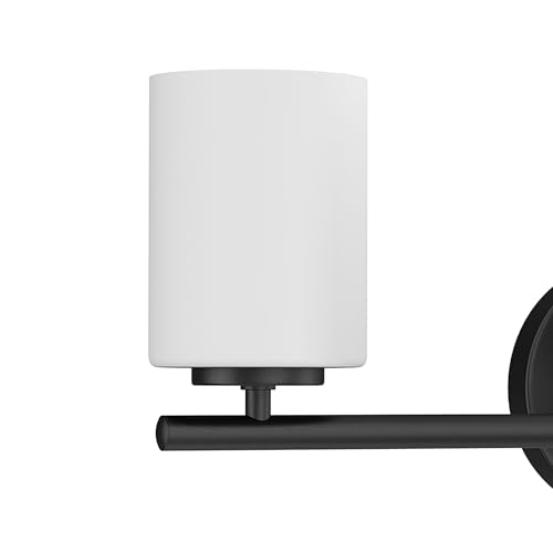 Image of Progress Lighting 3-Light Etched Glass Modern Bath Vanity Light, Replay Collection, Indoor, P2159-31, Textured Black