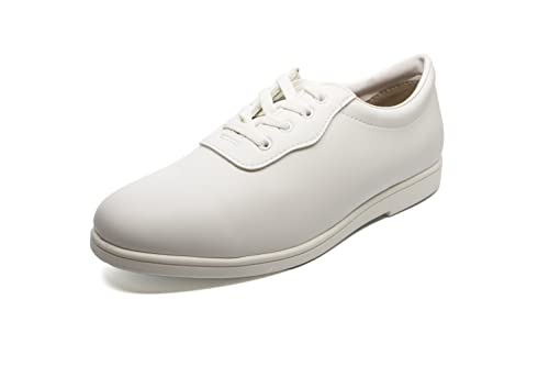 Dinkles Mens Glide Marching Band Shoes White Formal Performance Uniform Shoes...