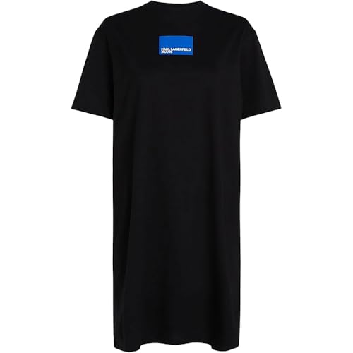 Karl Lagerfeld Jeans, Mujeres, Vestido Camiseta Con Logotipo, Corte Regular, Negro, XS