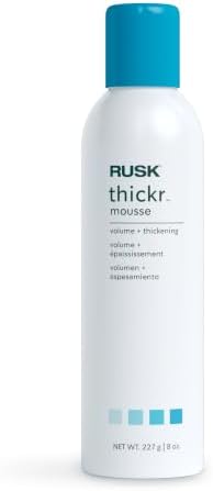 RUSK Designer Collection Thickr Thickening Mousse Foam, 8.8 Oz, For Fine, Limp or Lazy Hair - Contains Naturally Derived Ingredients, Creates Shine and Provides Optimum Body, Texture and Hold