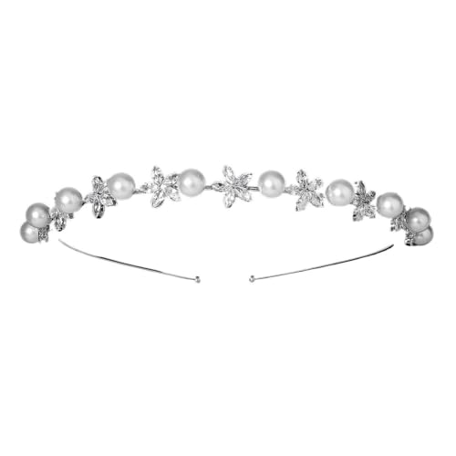 Diadema de perlas elegante con estrellas de diamantes, un regalo original de bisutería para mujer