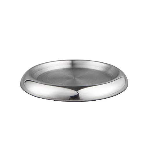 Imeea Plate Candle Holder Sus304 Stainless Steel Round Candle Plate For Pillar Candle Hoder, Set Of 2 (Silver) #TOP7