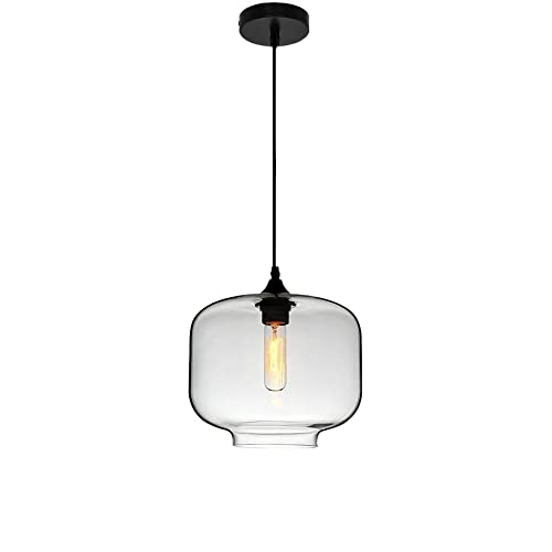 Plafonnier vintage industriel en verre transparent pour couloir et bar