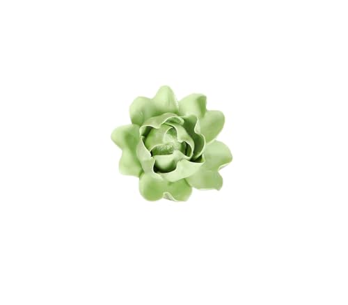 Image of Ceramic Flower Wall Art Decor, Artificial Flower Wall Sculpture,Handmade Ceramic Flowers for Home,Hallway,Living Room, Kitchen,Bathroom (Fruit Green,Luoyang Peony, 2.76 inch)