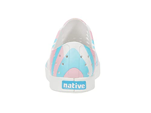 Native Shoes Kids Jefferson Print Sneakers For Little Kids - Durable Man-Made Upper, Slip-On Style, And Classic Round Toe Shell White/Shell White/Pastel Multi Stripe 11 Little Kid M #TOP4
