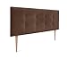 DHOME Kopfteil, gepolsterte Bettkopfteile, 8 cm dick. Kopfteil aus Stoff und Kunstleder. Brauner Stoff, 135 x 115 cm mit Füßen (Betten 120/135/140))