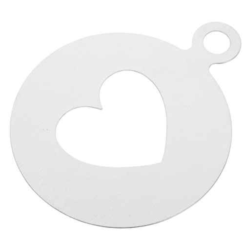 SOLUSTRE Heart-Shaped Drawing Mold Coffee Art Coffee Latte Stencils Coffee Stencils Art Coffee Accessories Coffee Bar Heart Stencil Cake Stencil Template Decorating Cut Coffee Decor Silver