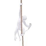 Vintage Monkey Pendant Light Retro Resin Hemp Rope Monkey Lamp 13.7 x 78.7 Inch Hanging Light Fixture E26 Chandelier Ceiling Pendant Lamp for Dining Living Room Bar Cafe (White - Pendant Light)