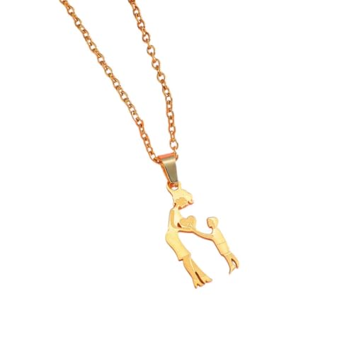 Bijoux unisexe en acier inoxydable collier tendance maman fille fils