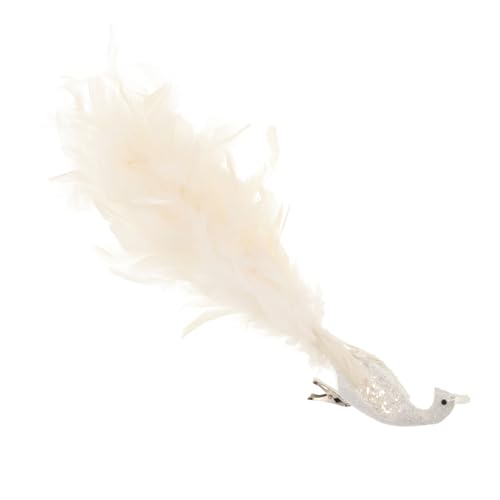 Pavo artificial de Navidad con guirnalda flores de arbol, pegatinas y robin clips 5