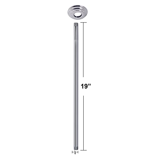 Westbrass 1/2" Ips X 19" Ceiling Mounted Shower Arm With Flange, Polished Chrome, D3619A-26 #TOP2