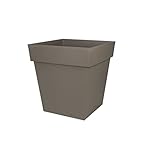 Pot carré Toscane Taupe 87 L 50 cm EDA PLASTIQUES