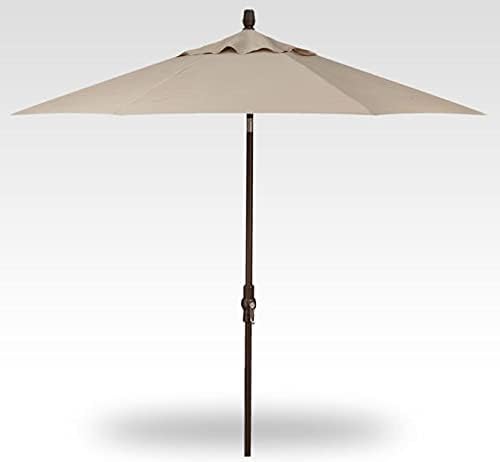 Treasure Garden 9-Foot Starlux Deluxe Collar-Tilt Market Umbrella with Bronze Frame and Obravia2 Fabric: Khaki, Obravia2 Khaki wBronze Frame