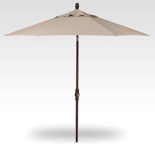 Treasure Garden 9-Foot Starlux Deluxe Collar-Tilt Market Umbrella with Bronze Frame and Obravia2 Fabric: Khaki, Obravia2 Khaki wBronze Frame
