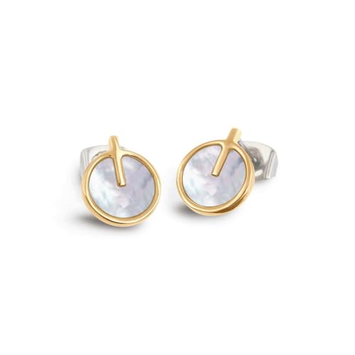 Boccia Damen-Ohrstecker Ohrringe Titan mit Perlmutt Goldfarben 05059-02
