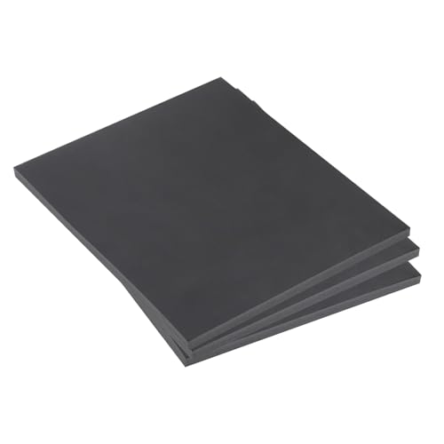 Image of Expanded PVC Plastic Sheet 5 /16 inch Thick, 8 inchx10 inch Lightweight Rigid Foam Sheet, [for Crafts Signage Displays Digital Screen Printing] - Black / 3 Pcs