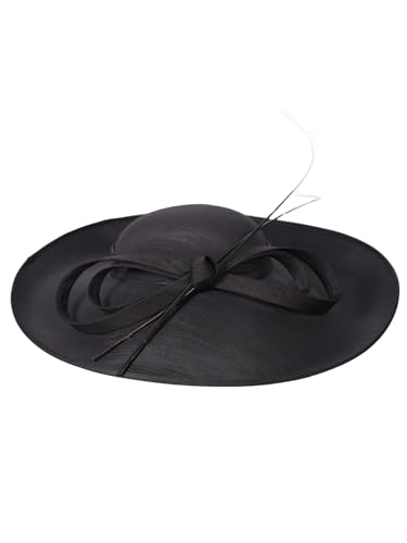 Sombrero Fedora con Ala Ancha para Mujer Negro miniatura 6