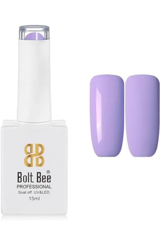 Image of Bolt Bee Soft Lavender Lilca Color Gel Nail Polish Soak Off UV Gel DIY at Home 15ML Manicure Salon Nail Art