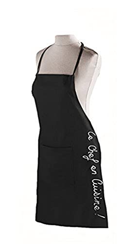 Ligne Decor 60 x 84 cm Cotton Pocket Cuistot Apron, Noir Black, 60X84 cm