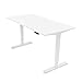 Produktbild Ergotopia® Elektrisch höhenverstellbarer Schreibtisch | 5 Jahre Garantie | Ergonomischer Steh-Sitz Tisch mit Memory Funktion | Beugt Rückenschmerzen vor & Macht produktiver (120x80, Weiß, Weiß)