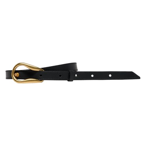Lee Loop Belt Ceinture Femme en cuir véritable noir souple