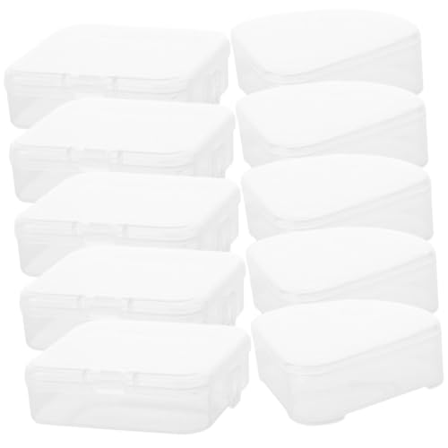 Garneck 10個 メイクスポンジホルダー 透明三角 方形収納ケース 持ち運び用 化粧用パフ収納ボックス 清潔保管 旅行 自宅整理に