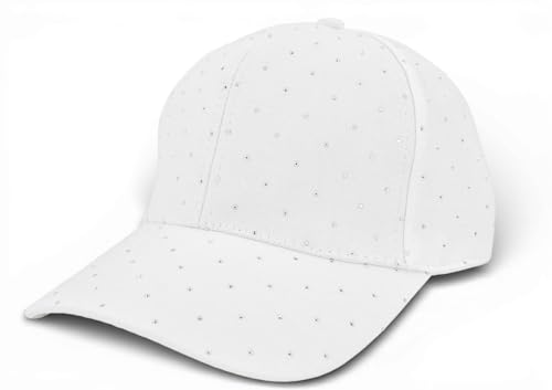 Casquette à paillettes avec strass brillants et fermeture arrière réglable