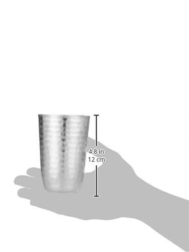 Image of Tosaa Stainless Steel Deluxe Hammered Finish Glasses Pack of 4 - Non-Reactive Material Keeps Beverages Safe and Fresh, Suitable for Water, Juice, Milk, Or Cold Beverages