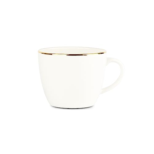 Image of Dandy Lines Royal Pure Gold Outline Cups & Saucers - Pack of 12 - Elegant Coffee Mug Set - Ideal for Women - Glass Coffee Mugs - Suitable for Hot Beverages - Perfect for Coffee Cups & Mugs Collection