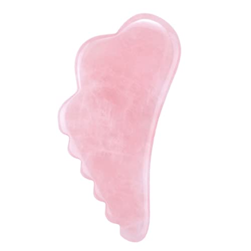 Gatuida Natural Crystal Supplies Pink Crystal Scraping Board Scalp Massager Tool for Deep Tissue Massage
