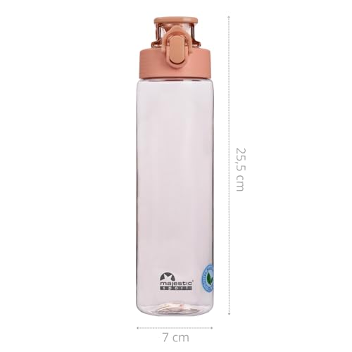 Majestic Sport Okosei Clear Trinkflasche 750ml, Wasserflasche BPA-Frei, Tritan, gym flasche, Sportflasche für Fahrrad, Outdoor, Fitness, Leicht, Stoßfest, Wiederverwendbar, Rosa.