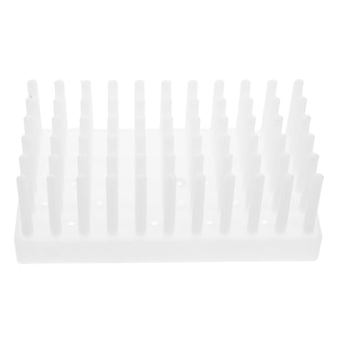 ibasenice Support Design Gain de Place Multifonctionnel pour Tubes à Essai en Plastique Blanc 66 Tiges Porte-éprouvettes Réutilisable pour Laboratoire pour Expériences