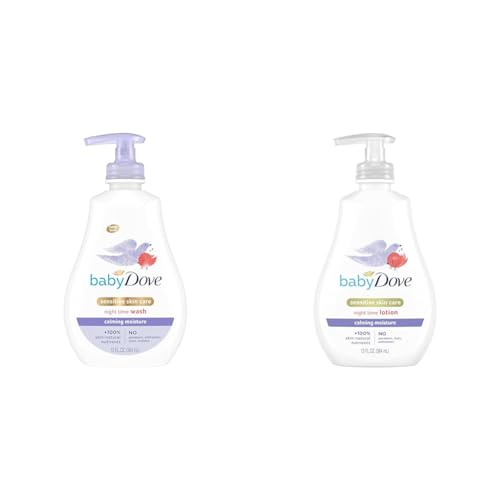 Image of Baby Dove Sensitive Skin Care Baby Wash Calming Moisture For a Calming Bath Wash Hypoallergenic & Sensitive Skin Care Baby Lotion For a Soothing Scented Lotion Calming Moisture